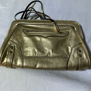 Rebecca Minkoff metallic gold clutch